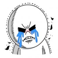 «moon mad angry» sticker set