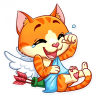 «Cupid Cat» sticker set
